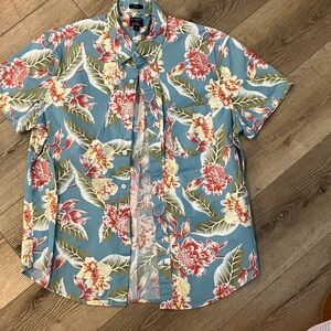 J. Crew Blue and Red Floral Men's Shirt